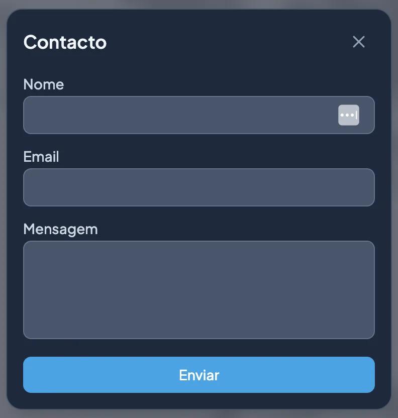 Formulário de contacto